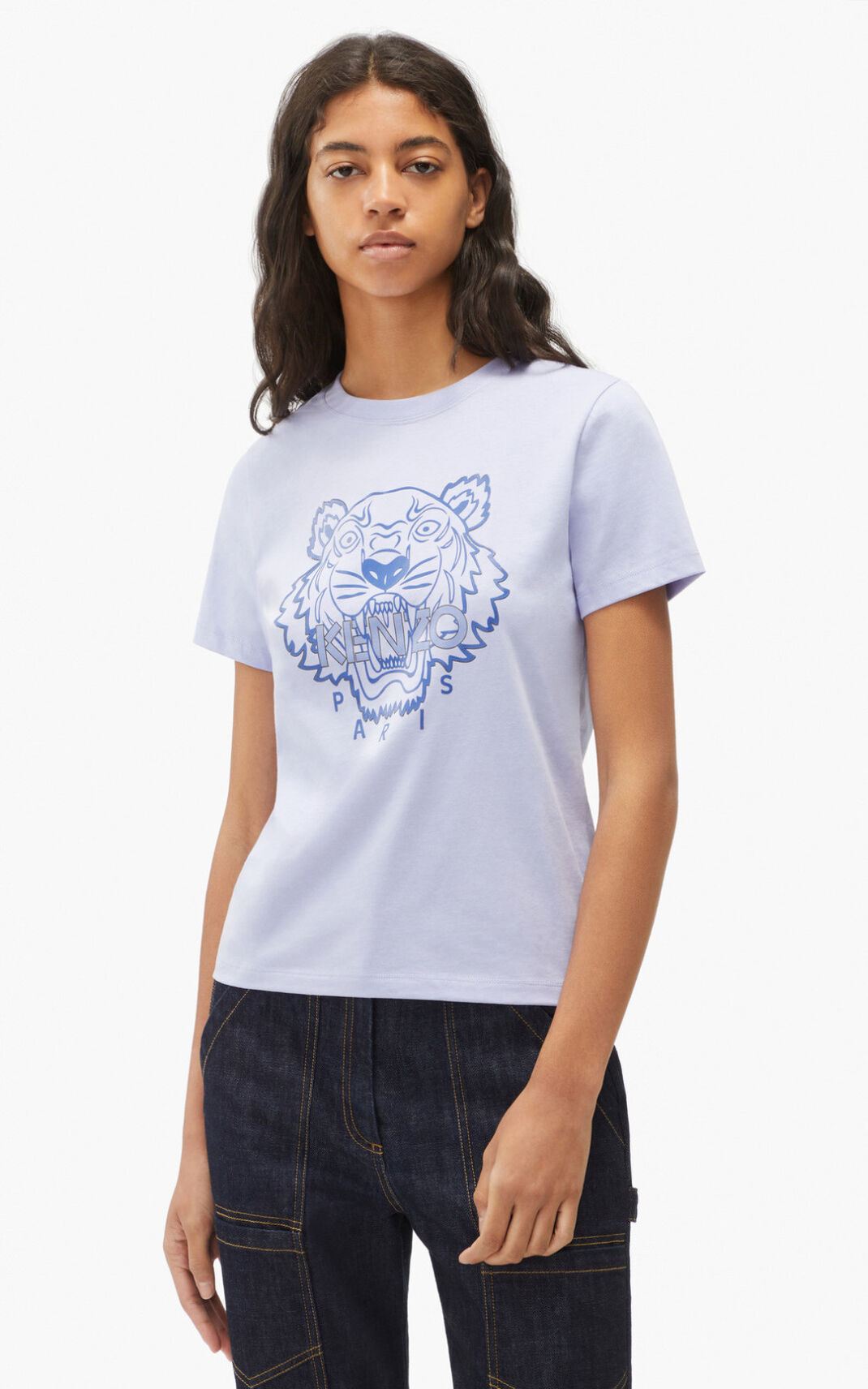 Kenzo The Vinter Capsule Tiger T-shirts Dame - LyseBlå DK-884557